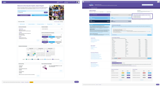 Sigma event and convention management interfaces